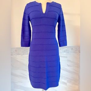 Antonio Melani Fine Merino Wool 3/4 Sleeves Purple Sweater Dress M